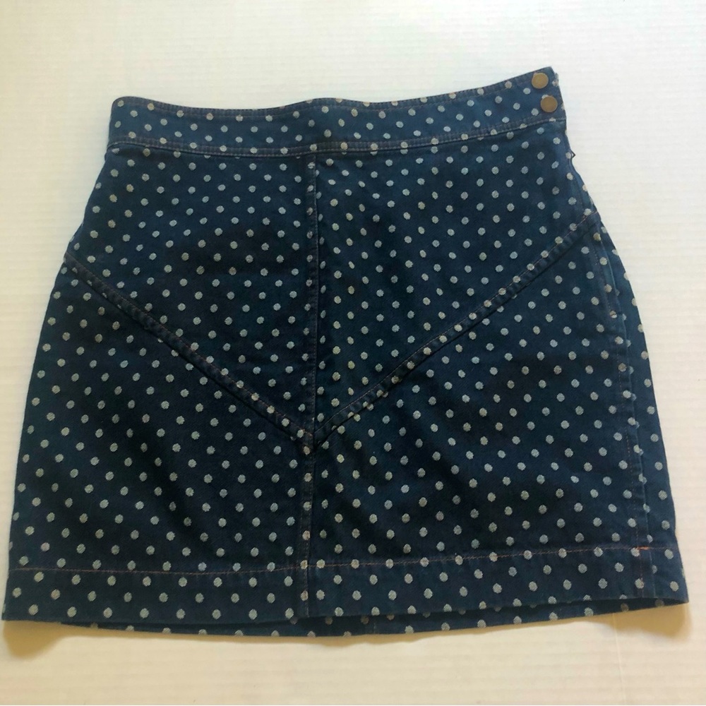Rebecca Taylor Polka Dot Denim Skirt